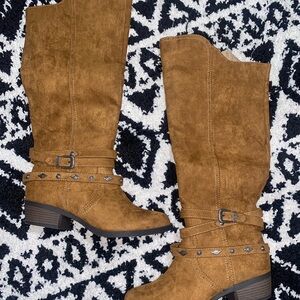 Western Suede Brown Cowgirl Boots